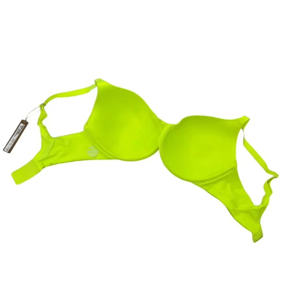 SKIMS Fits Everybody T-Shirt Demi-Bra Green Highlighter Stretch 38D NEW_5